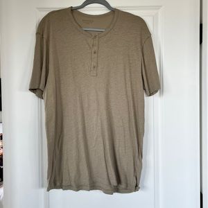 All Saints Men’s Short Sleeve Henley Shirt XL